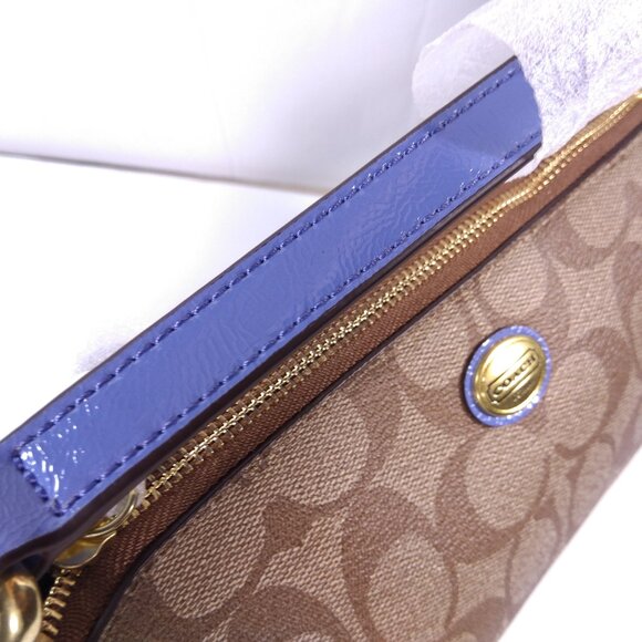 Authentic Coach Signature Top Handle Pouch Khaki/Porcelain F51175 B4CCS - Picture 6 of 9